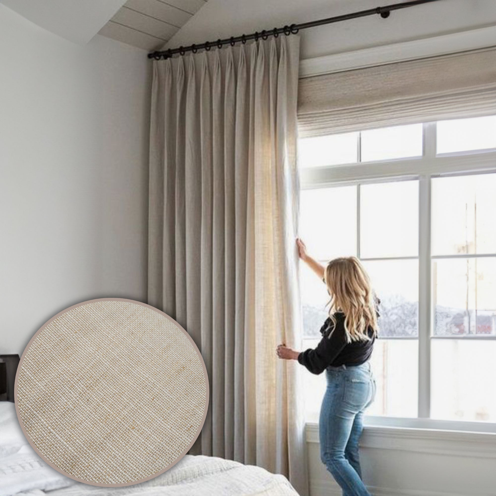 Elegant ROGER Window Curtain Fabric QX139 ROGER -  Curtains & Drapes - ebarza Furniture UAE | Shop Modern Furniture in Abu Dhabi & Dubai - مفروشات ايبازرا في الامارات | تسوق اثاث عصري وديكورات مميزة في دبي وابوظبي