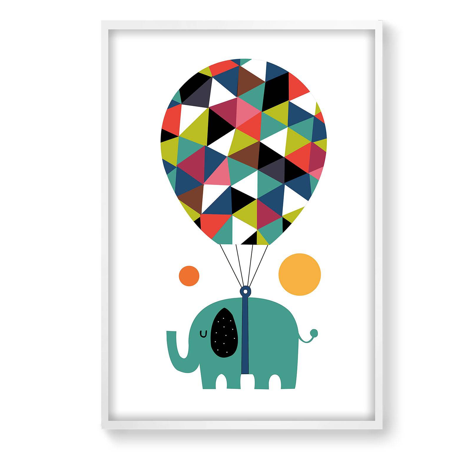 Elephant Balloons Framed Graphic Art Print  Soapr0011 -  Paintings | لوحه فيل المنطاد الفنيه مطبوعه بالايطار - ebarza Furniture UAE | Shop Modern Furniture in Abu Dhabi & Dubai - مفروشات ايبازرا في الامارات | تسوق اثاث عصري وديكورات مميزة في دبي وابوظبي