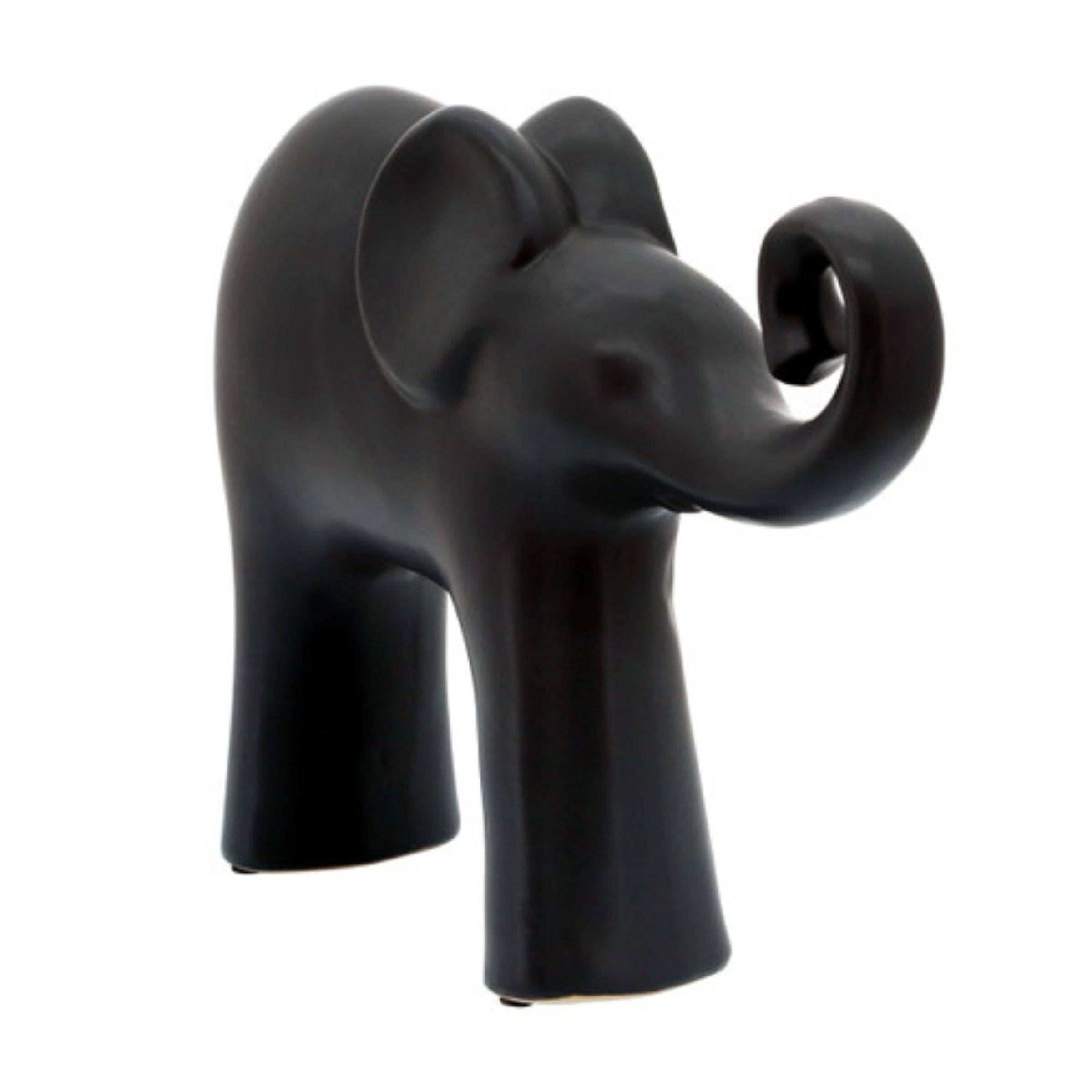 Elephant Ceramic Décor Matte Black 14354-09 -  Home Decor Figurines | ديكور الفيل سيراميك أسود غير لامع - ebarza Furniture UAE | Shop Modern Furniture in Abu Dhabi & Dubai - مفروشات ايبازرا في الامارات | تسوق اثاث عصري وديكورات مميزة في دبي وابوظبي