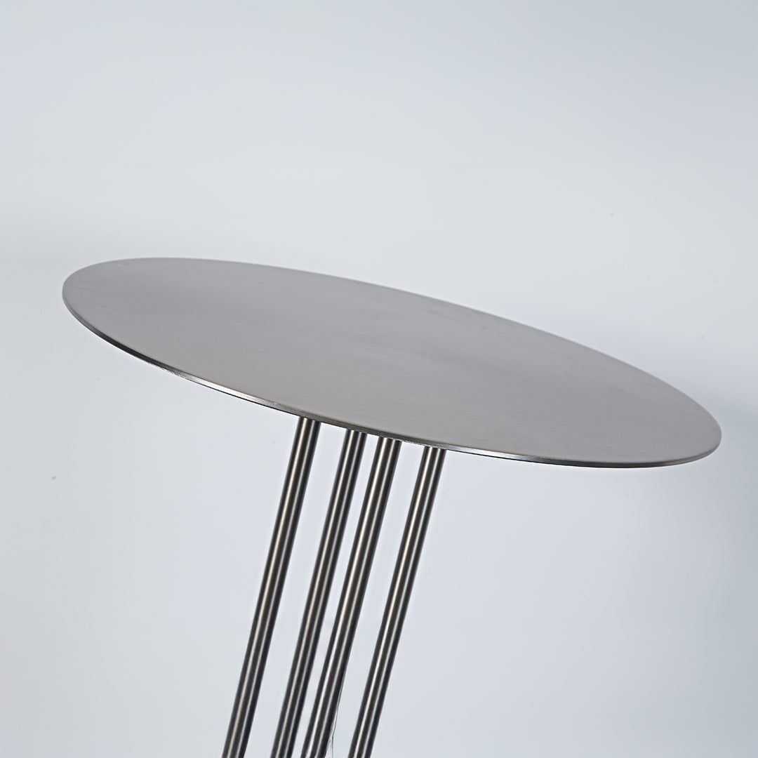 BEACON Elysian Travertine Side Table JA043-A with sleek stone surface and modern design, perfect for living room or bedroom decor.