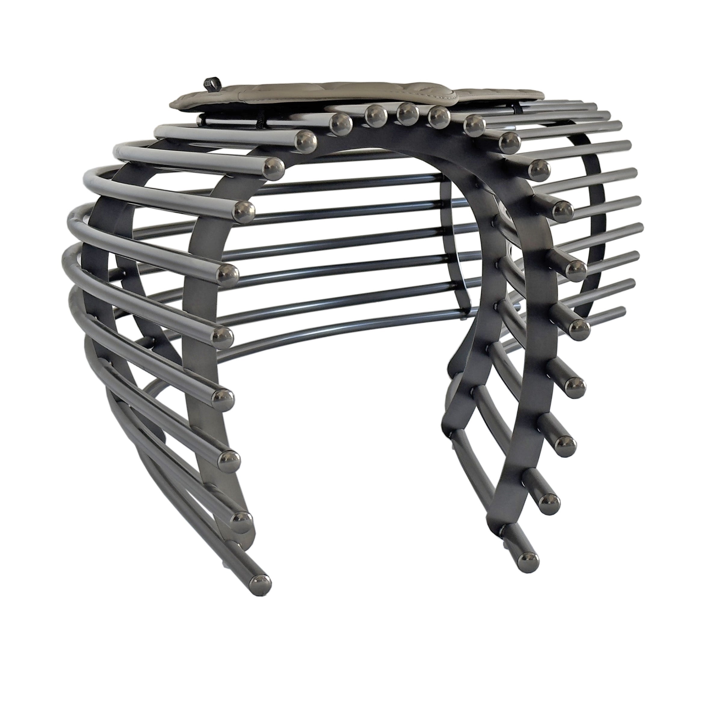 BEACON Embracing Arc Bench TSS457 made of wood and metal, featuring a curved design for versatile seating.