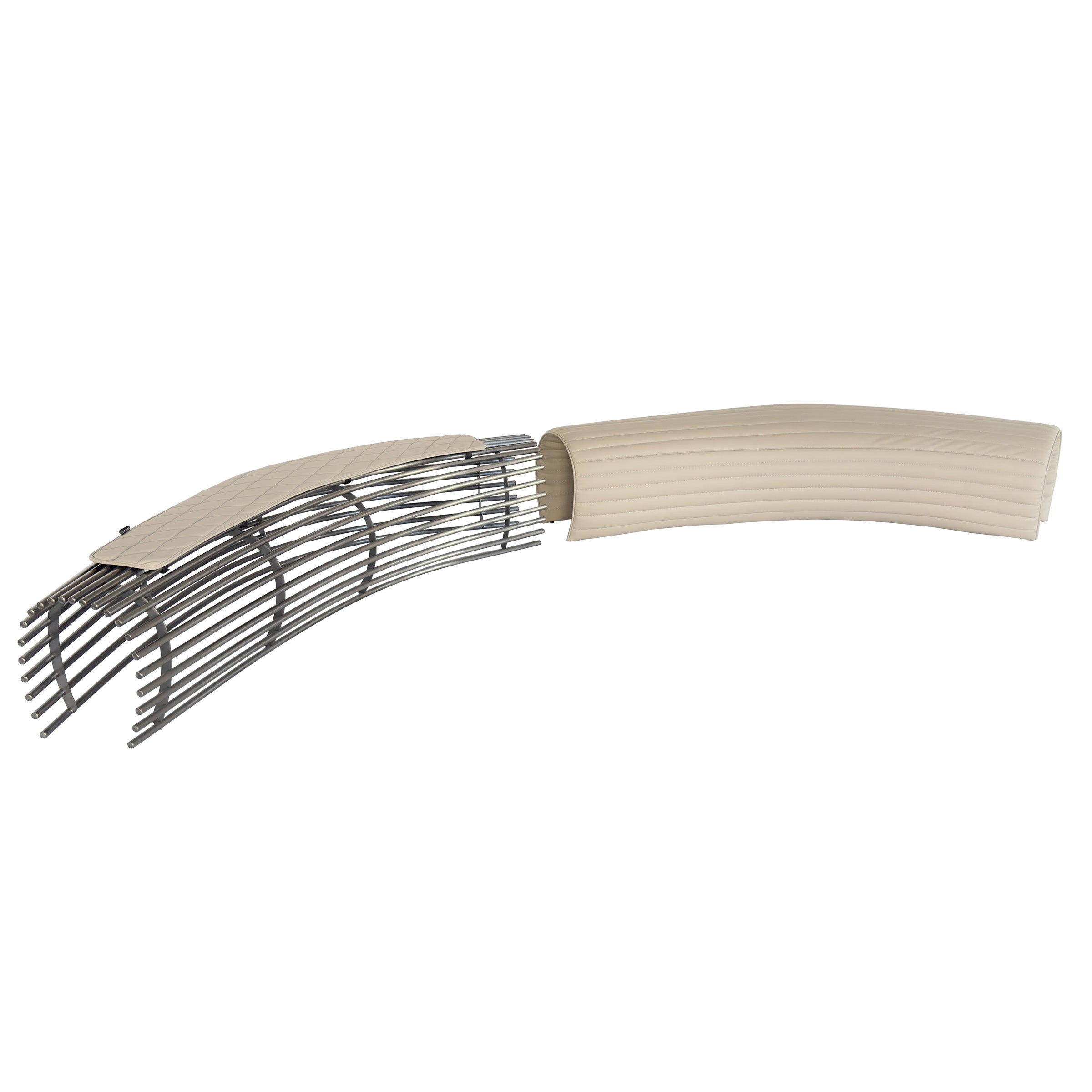 Embracing Arc Bench by BEACON, a sleek modern bench with a curved design, ideal for contemporary interior spaces.