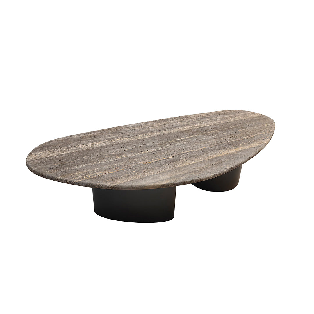 Ephesus Travertine Coffee Table by A2STONE featuring a sleek rectangular design with natural travertine surface and modern style.