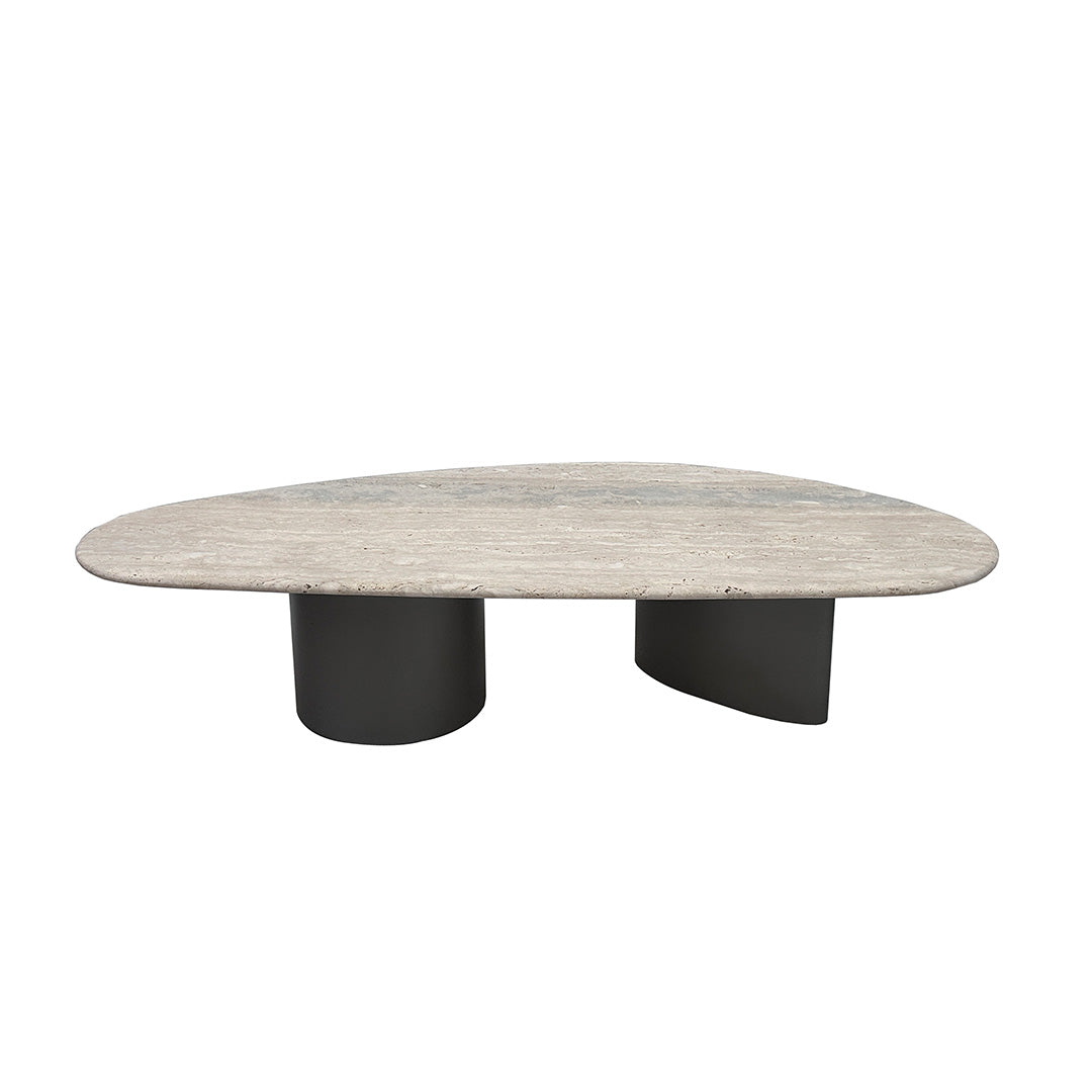 Ephesus Travertine Side Table by A2STONE, showcasing a elegant natural stone surface and sturdy base for modern interiors.