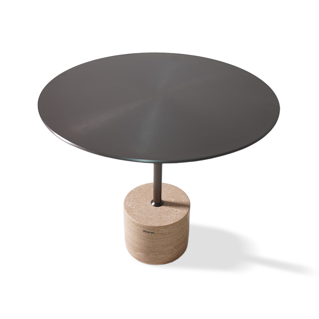 Espoo marble side table by BEACON featuring a sleek round top and sturdy base, ideal for modern living spaces.