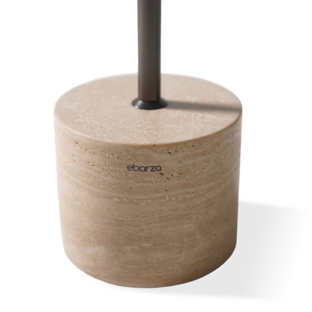 BEACON Espoo Marble Side Table, modern accent table with white marble top and sleek metal base, ideal for living spaces.
