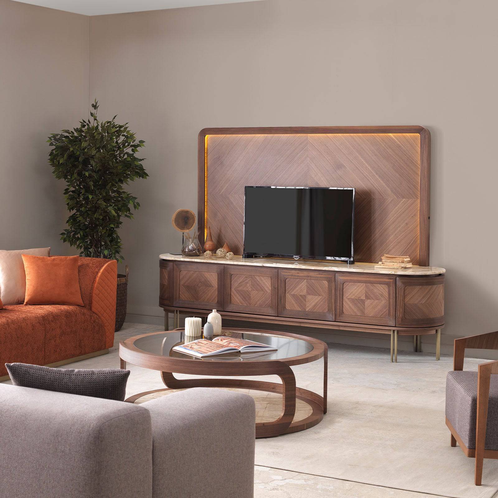Eva Tv Unit Eva-Tv-005 -  TV Units | طاولة تلفزيون ايفا - ebarza Furniture UAE | Shop Modern Furniture in Abu Dhabi & Dubai - مفروشات ايبازرا في الامارات | تسوق اثاث عصري وديكورات مميزة في دبي وابوظبي