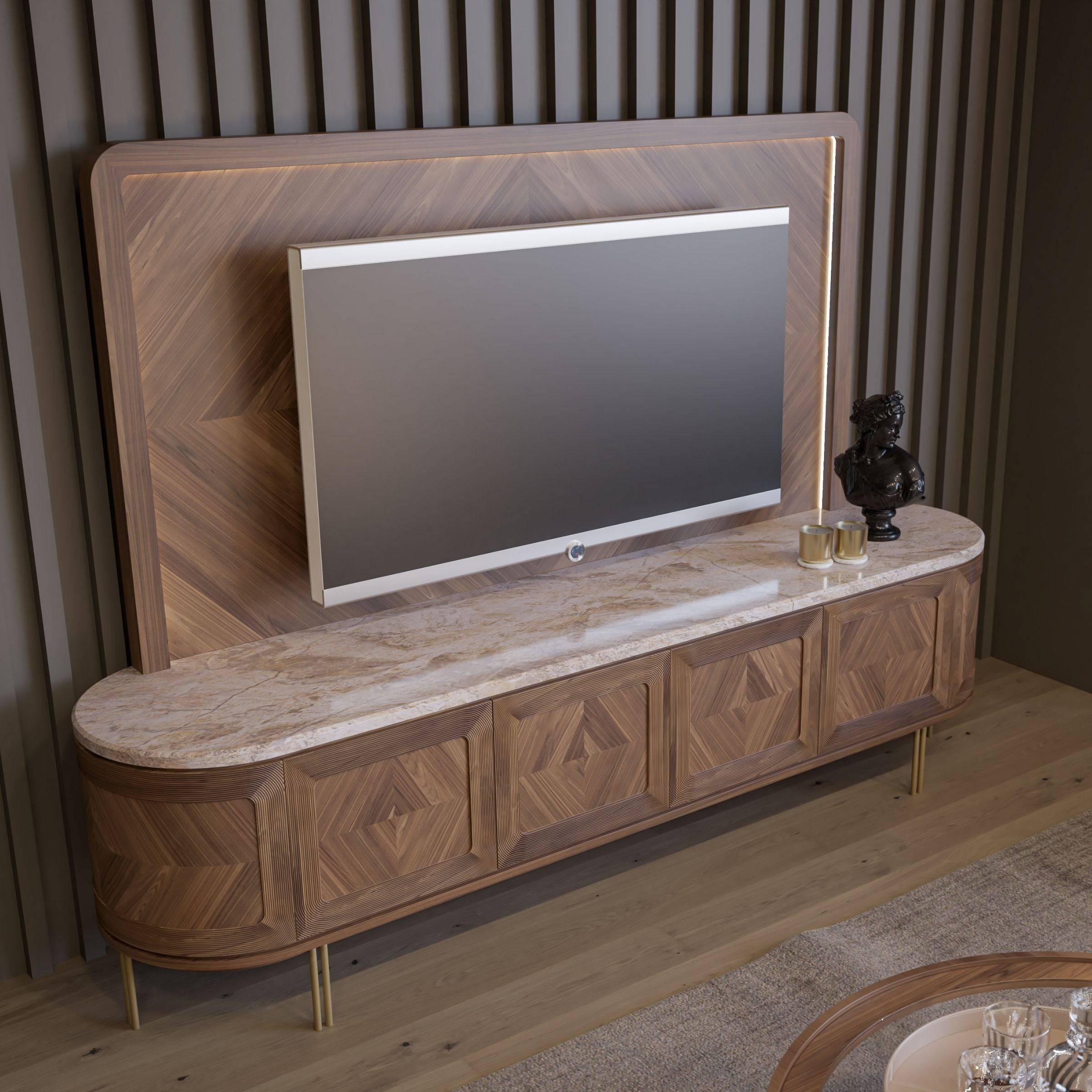 Eva Tv Unit Eva-Tv-005 -  TV Units | طاولة تلفزيون ايفا - ebarza Furniture UAE | Shop Modern Furniture in Abu Dhabi & Dubai - مفروشات ايبازرا في الامارات | تسوق اثاث عصري وديكورات مميزة في دبي وابوظبي