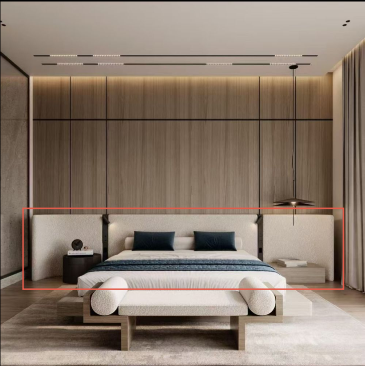 Evoque Bed Headboard 405cm long including Sockets And Lights wooden SF080-BED09 -  Backboards - ebarza Furniture UAE | Shop Modern Furniture in Abu Dhabi & Dubai - مفروشات ايبازرا في الامارات | تسوق اثاث عصري وديكورات مميزة في دبي وابوظبي