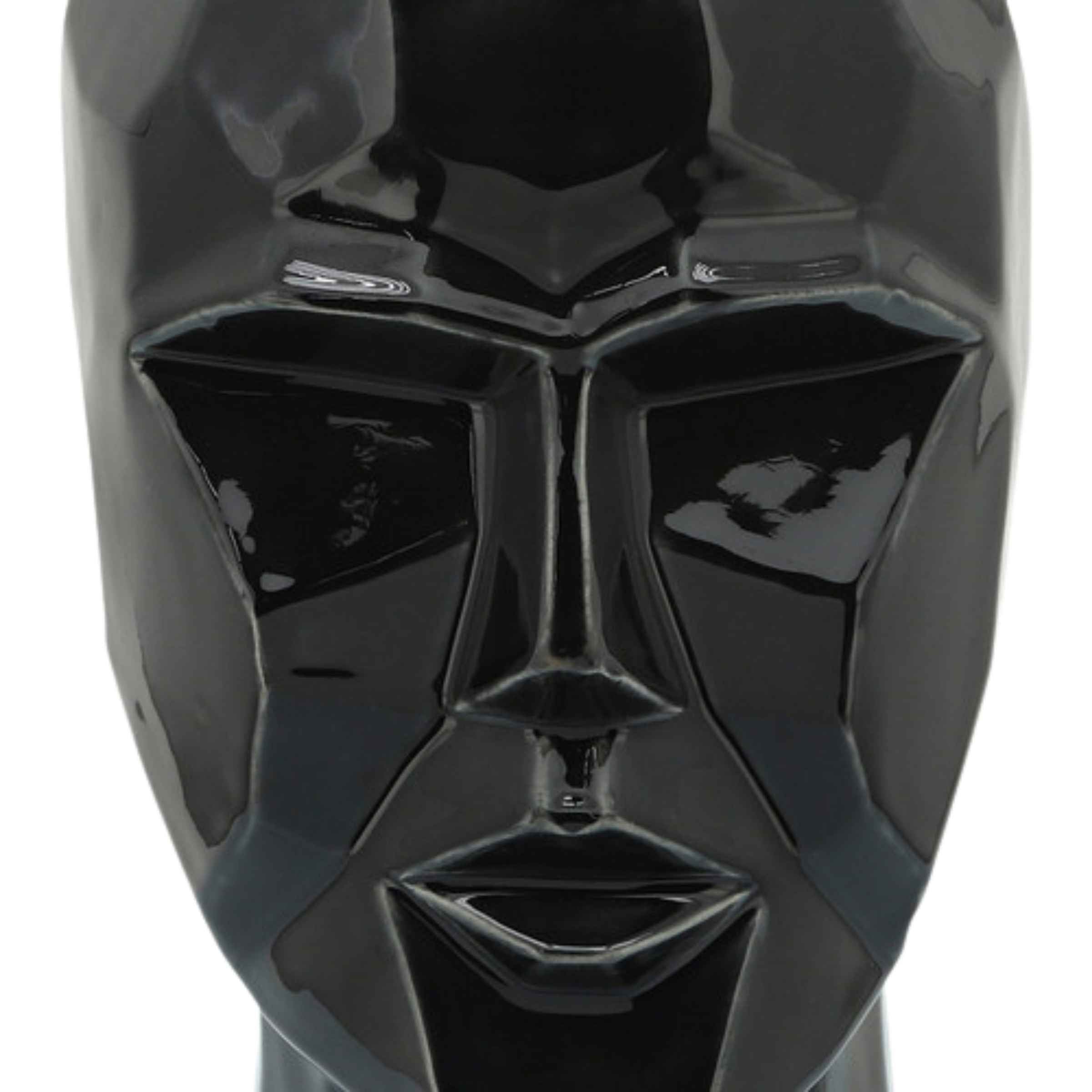 Face Ceramic Vase 30 Cm - Black 14791-02 -  Vases | مزهرية سيراميك للوجه 30 سم - اسود - ebarza Furniture UAE | Shop Modern Furniture in Abu Dhabi & Dubai - مفروشات ايبازرا في الامارات | تسوق اثاث عصري وديكورات مميزة في دبي وابوظبي