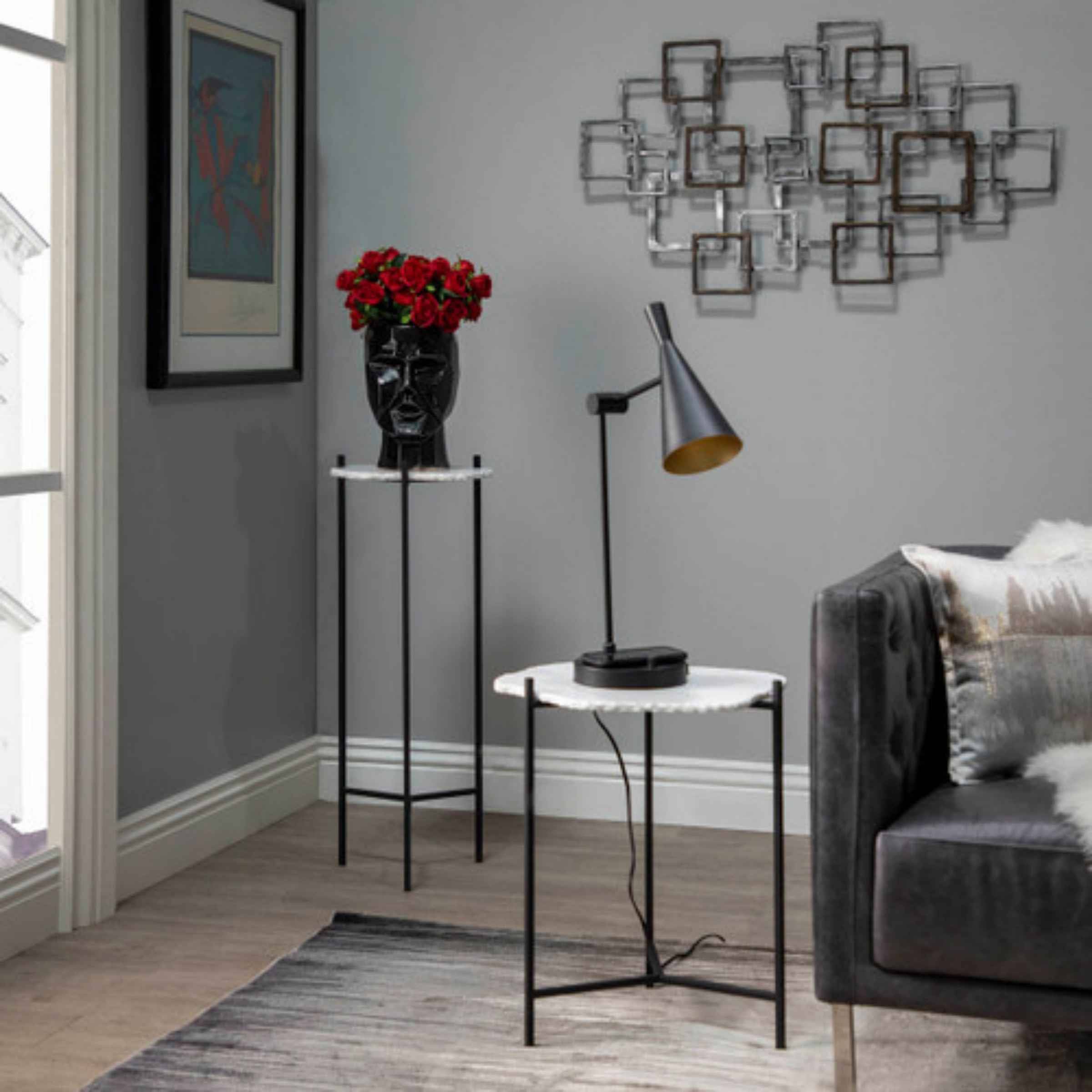 Face Ceramic Vase 30 Cm - Black 14791-02 -  Vases - ebarza Furniture UAE | Shop Modern Furniture in Abu Dhabi & Dubai - مفروشات ايبازرا في الامارات | تسوق اثاث عصري وديكورات مميزة في دبي وابوظبي