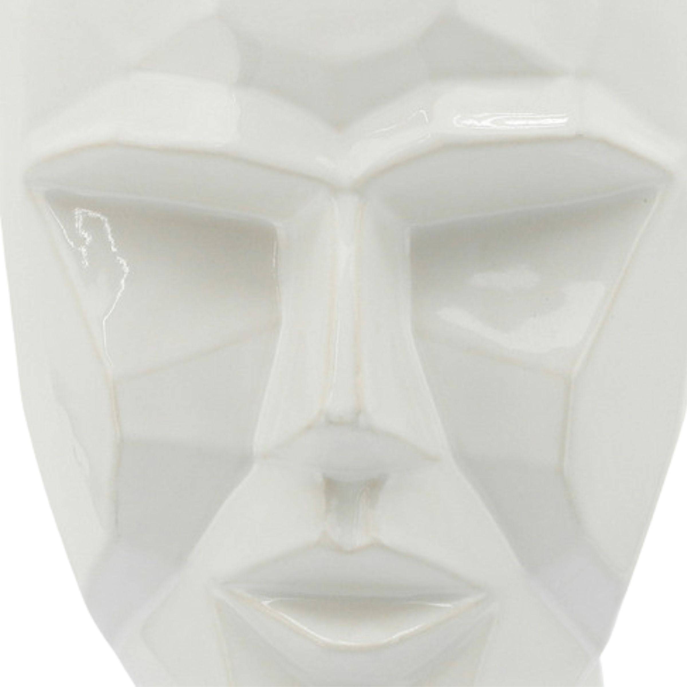 Face Ceramic Vase 30 Cm - White 14791-01 -  Vases | مزهرية سيراميك للوجه 30 سم - ابيض - ebarza Furniture UAE | Shop Modern Furniture in Abu Dhabi & Dubai - مفروشات ايبازرا في الامارات | تسوق اثاث عصري وديكورات مميزة في دبي وابوظبي