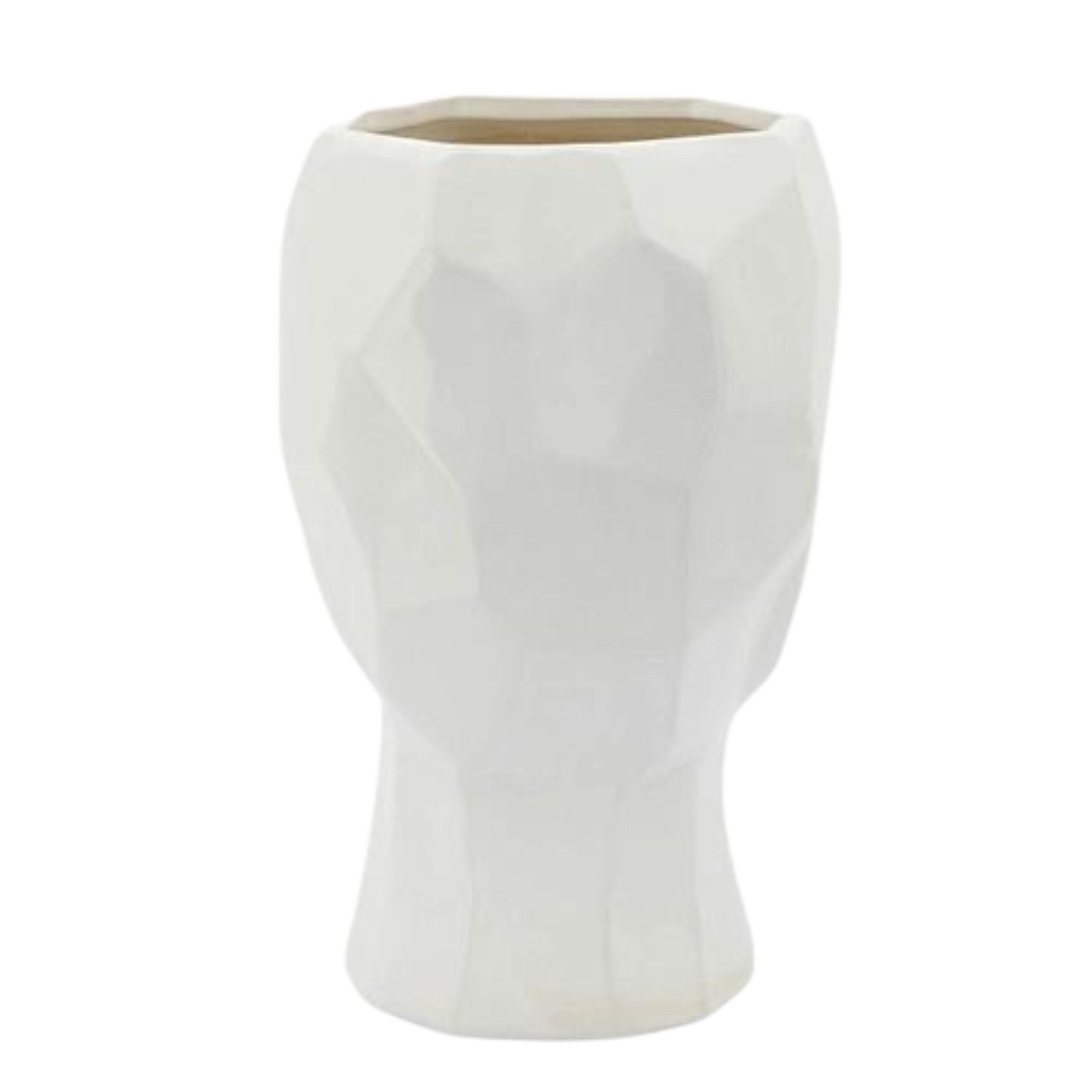 Face Ceramic Vase 30 Cm - White 14791-01 -  Vases | مزهرية سيراميك للوجه 30 سم - ابيض - ebarza Furniture UAE | Shop Modern Furniture in Abu Dhabi & Dubai - مفروشات ايبازرا في الامارات | تسوق اثاث عصري وديكورات مميزة في دبي وابوظبي