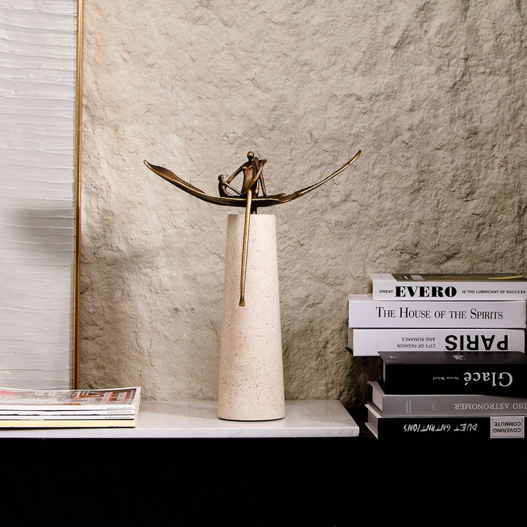 Family Harmony Sculpture by BEACON, a home decor figurine depicting a harmonious family scene in detailed craftsmanship.