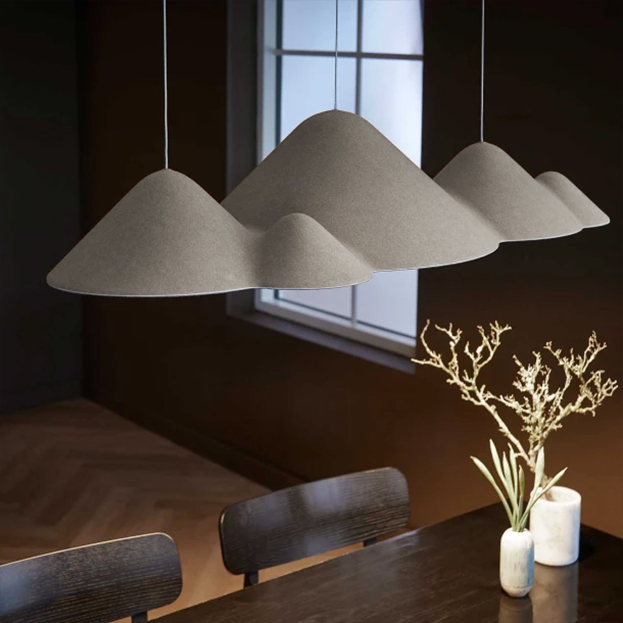BEACON felt pendant lamp FY-PE399-L hanging with a soft, textured felt shade for modern interior lighting.