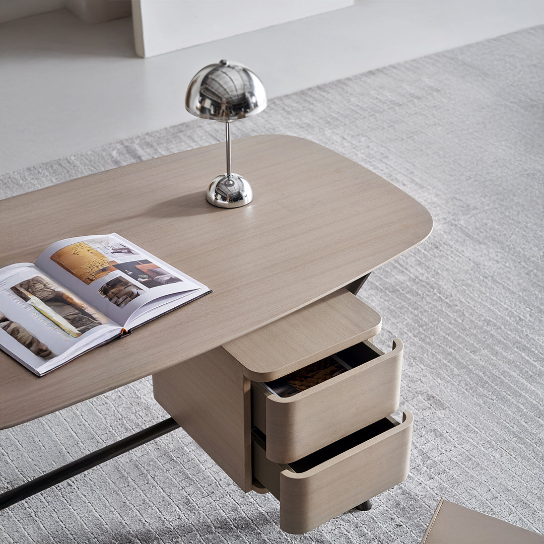 BEACON Ferro Office Desk and Bedroom Dresser WD005 with sleek wood finish and spacious drawers for organized workspace or bedroom storage