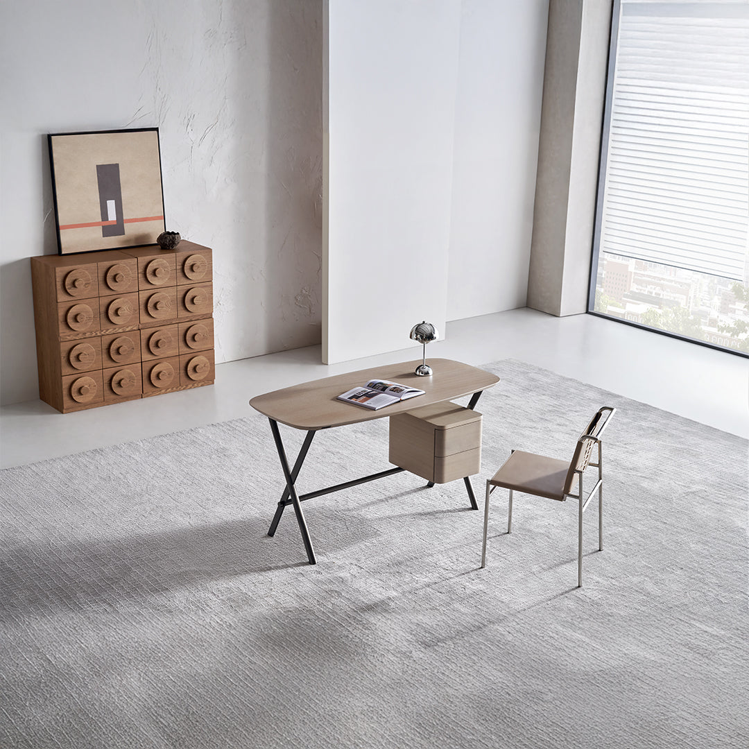 Ferro Office Desk and Bedroom Dresser by BEACON, modern wooden workspace and storage furniture with drawers and clean design.
