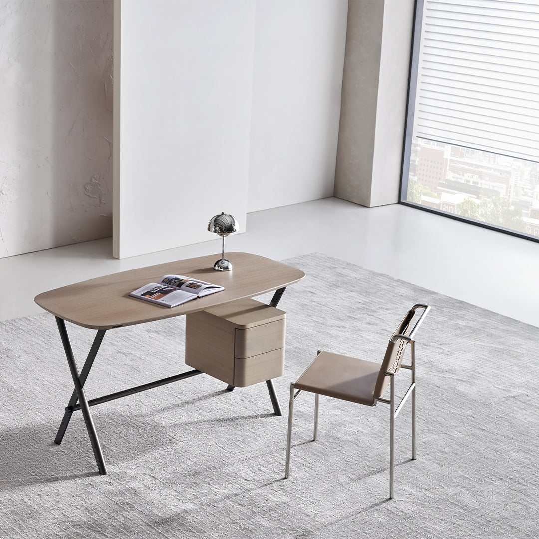 BEACON Ferro Office Desk and Bedroom Dresser WD005, sturdy wood office desk with storage drawers and spacious workspace.