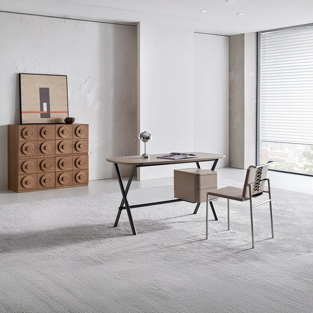 BEACON Ferro Office Desk and Bedroom Dresser WD005, modern wooden office desk with integrated storage, suitable for workspace or bedroom.