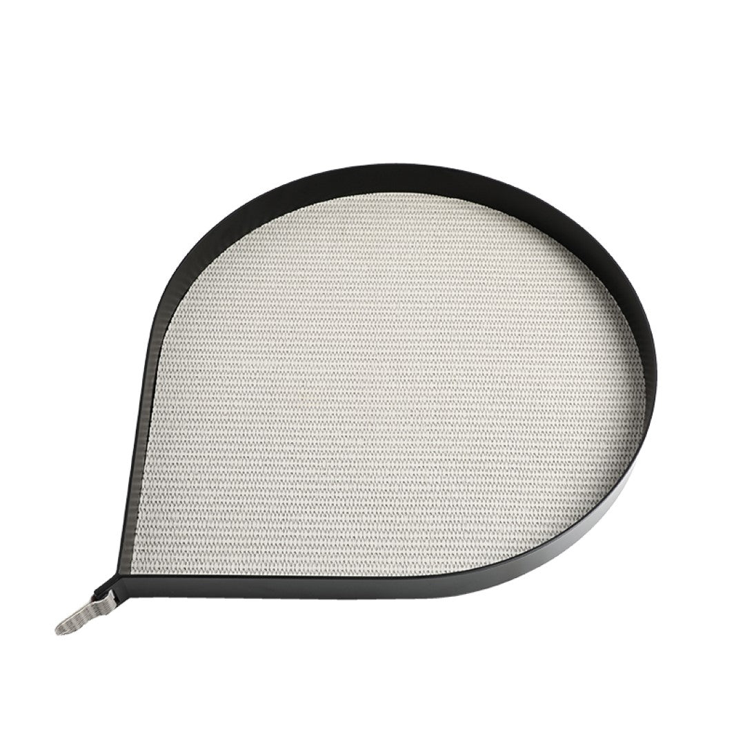 Round gray fine grain tray by BEACON, suitable for serving or display, with a smooth, textured surface.