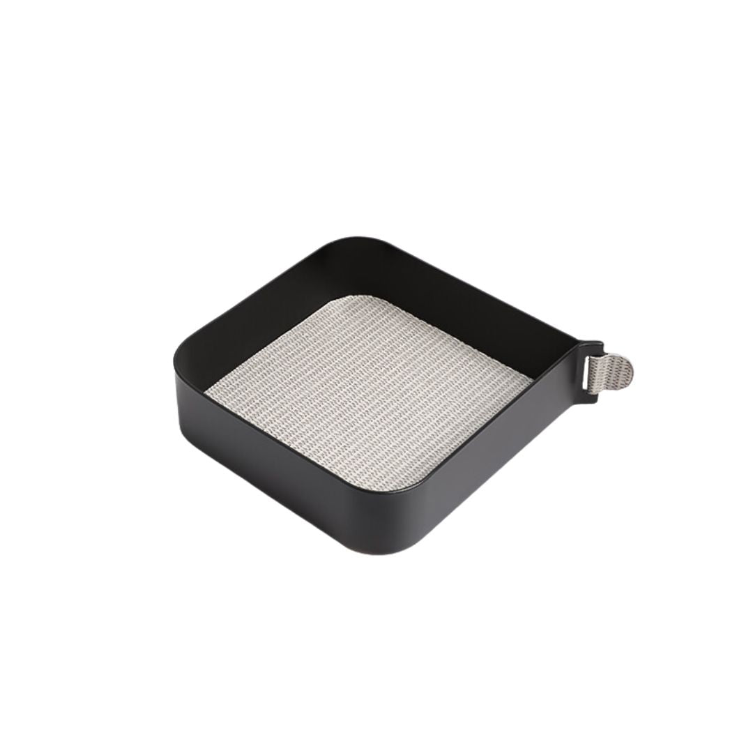 Square gray fine grain tray by BEACON, model FC-W24001A, designed for durable food service or display use.