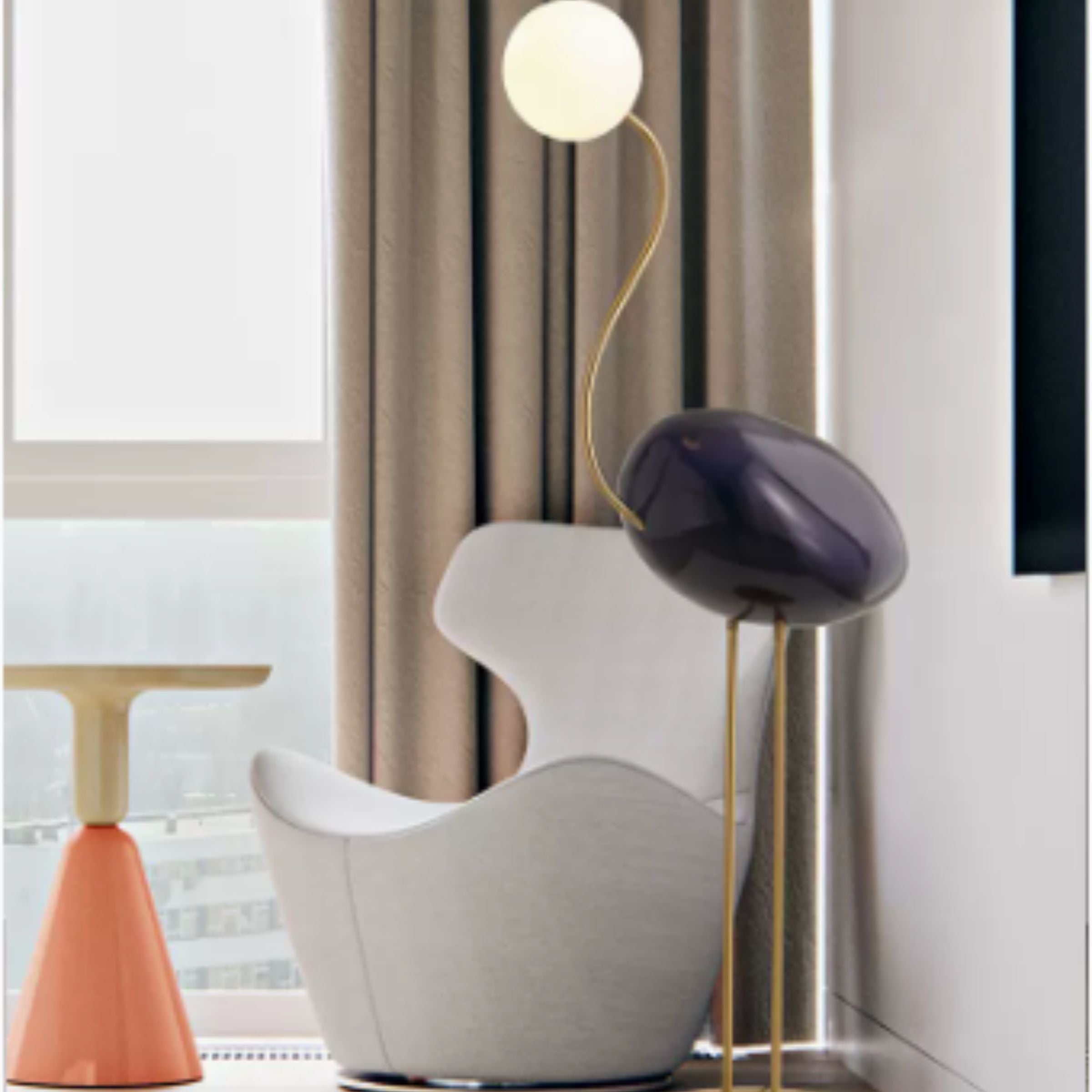 Display Item - Flamingo Floor Lamp black CY-LTD-1011-B Nakheel -  DISPLAY ITEM - ebarza Furniture UAE | Shop Modern Furniture in Abu Dhabi & Dubai - مفروشات ايبازرا في الامارات | تسوق اثاث عصري وديكورات مميزة في دبي وابوظبي