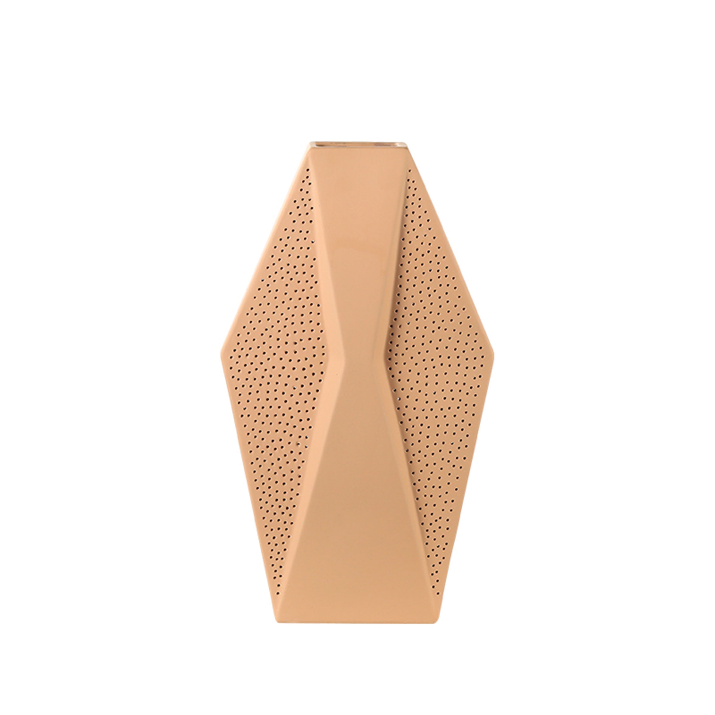 BEACON flat diamond vase FD-D22162A with geometric diamond pattern, clear glass design, ideal for floral arrangements.