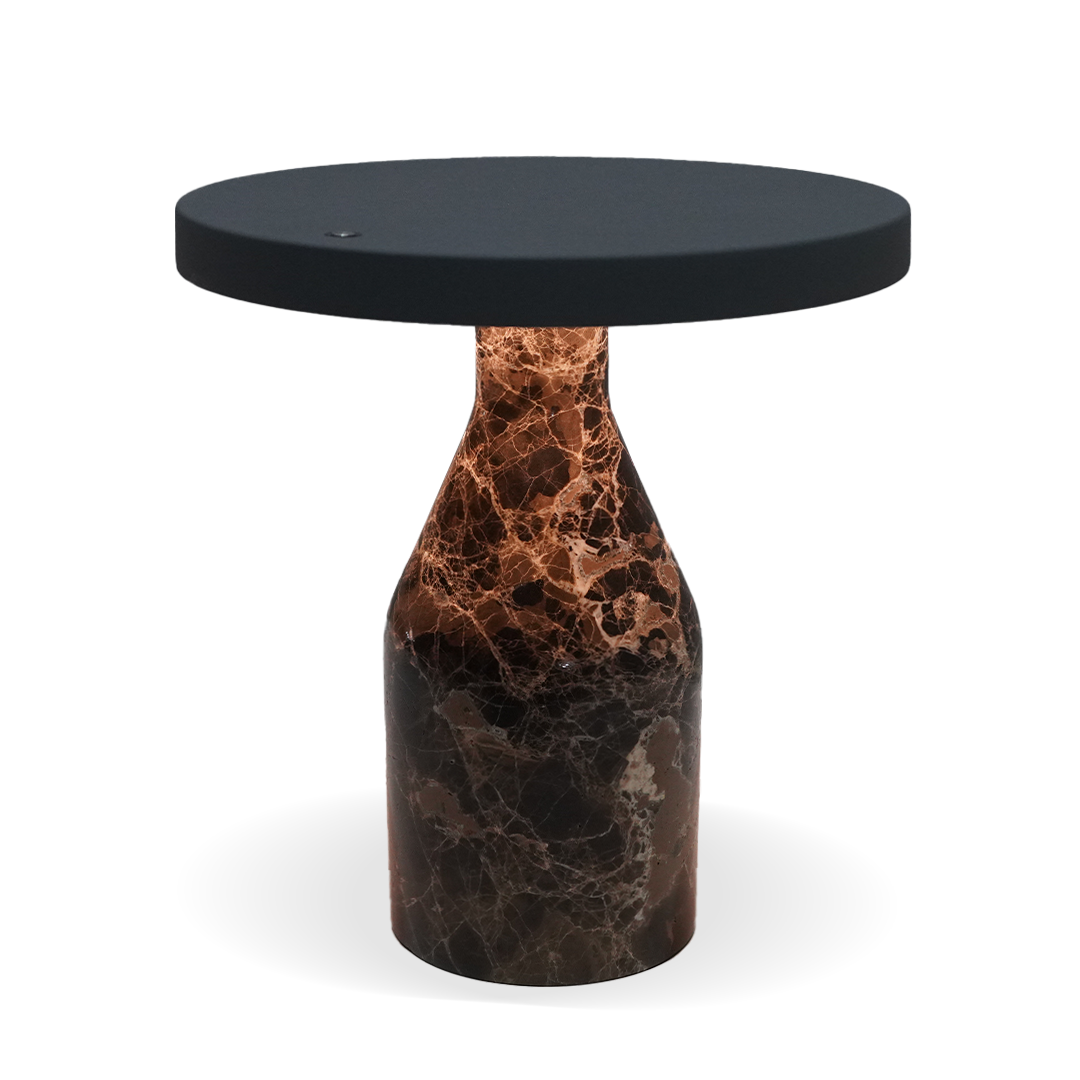 Flat Shape Real Marble Table Lamp - Dark Gray / Coffee OY-2410005HT（DGC) -  Desk\table Lamps - ebarza Furniture UAE | Shop Modern Furniture in Abu Dhabi & Dubai - مفروشات ايبازرا في الامارات | تسوق اثاث عصري وديكورات مميزة في دبي وابوظبي