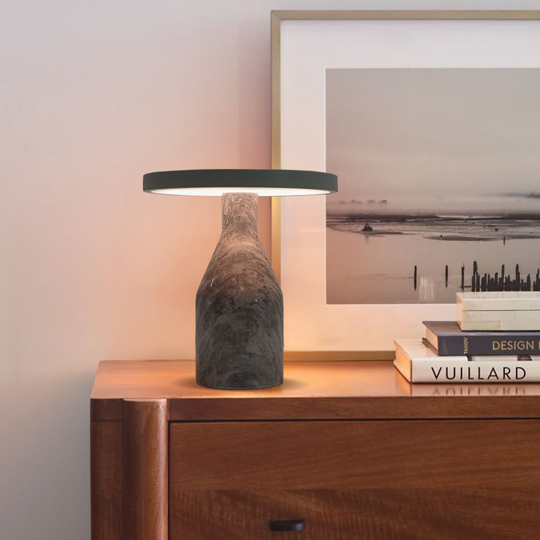 Flat Shape Real Marble Table Lamp - Gray / Light Blue OY-2410005HT(LBG) -  Desk\table Lamps - ebarza Furniture UAE | Shop Modern Furniture in Abu Dhabi & Dubai - مفروشات ايبازرا في الامارات | تسوق اثاث عصري وديكورات مميزة في دبي وابوظبي