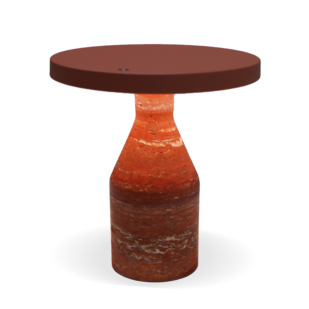 Flat Shape Real Marble Table Lamp - Orange OY-2410005HT(OR) -  Desk\table Lamps - ebarza Furniture UAE | Shop Modern Furniture in Abu Dhabi & Dubai - مفروشات ايبازرا في الامارات | تسوق اثاث عصري وديكورات مميزة في دبي وابوظبي