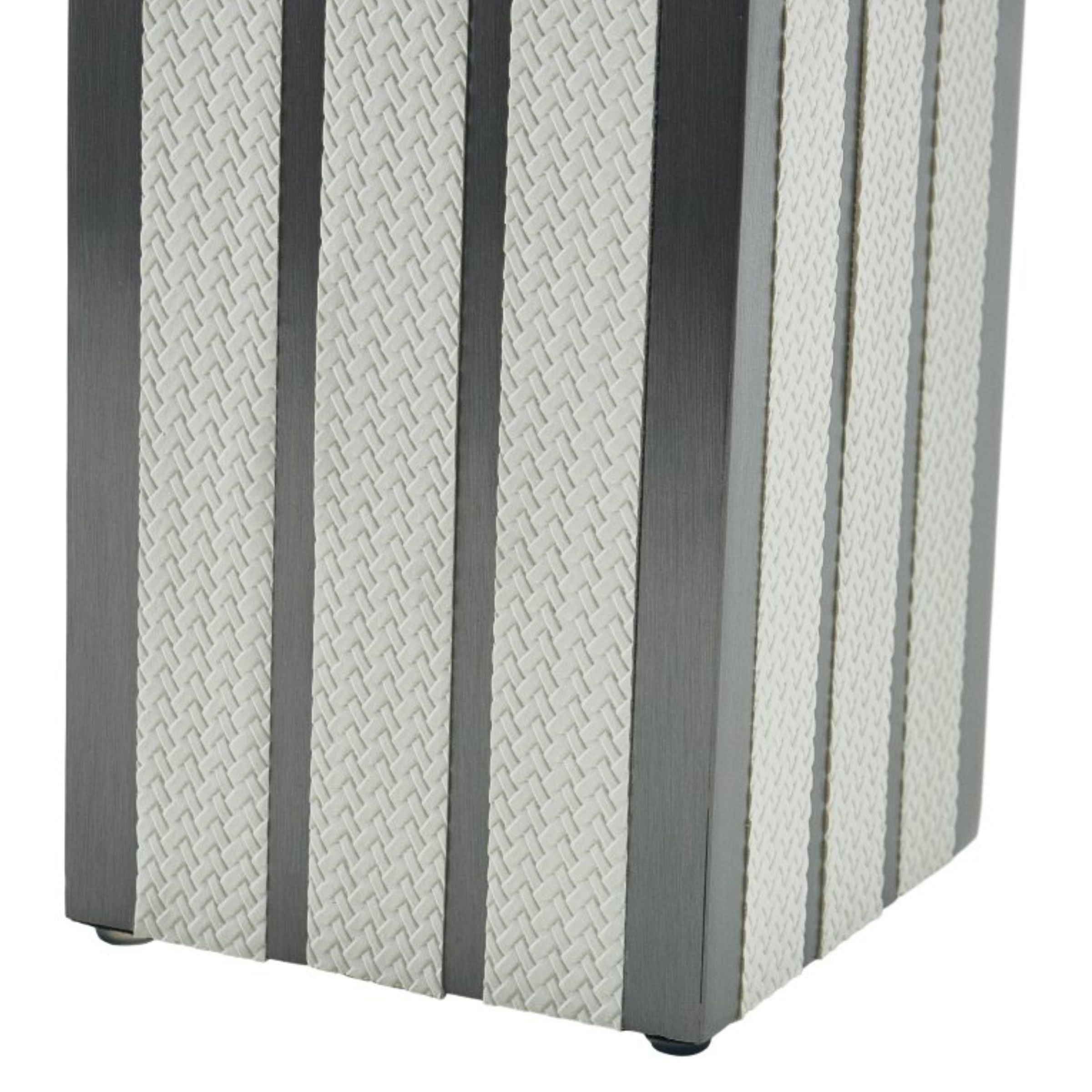 Elegant blue flower vase from BEACON FSDG, tall cylindrical design ideal for floral arrangements.