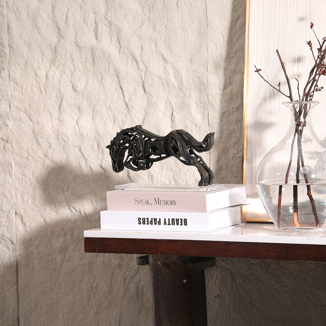 Decorative flying horse sculpture by BEACON, crafted as a home decor figurine, featuring intricate details and a dynamic pose.