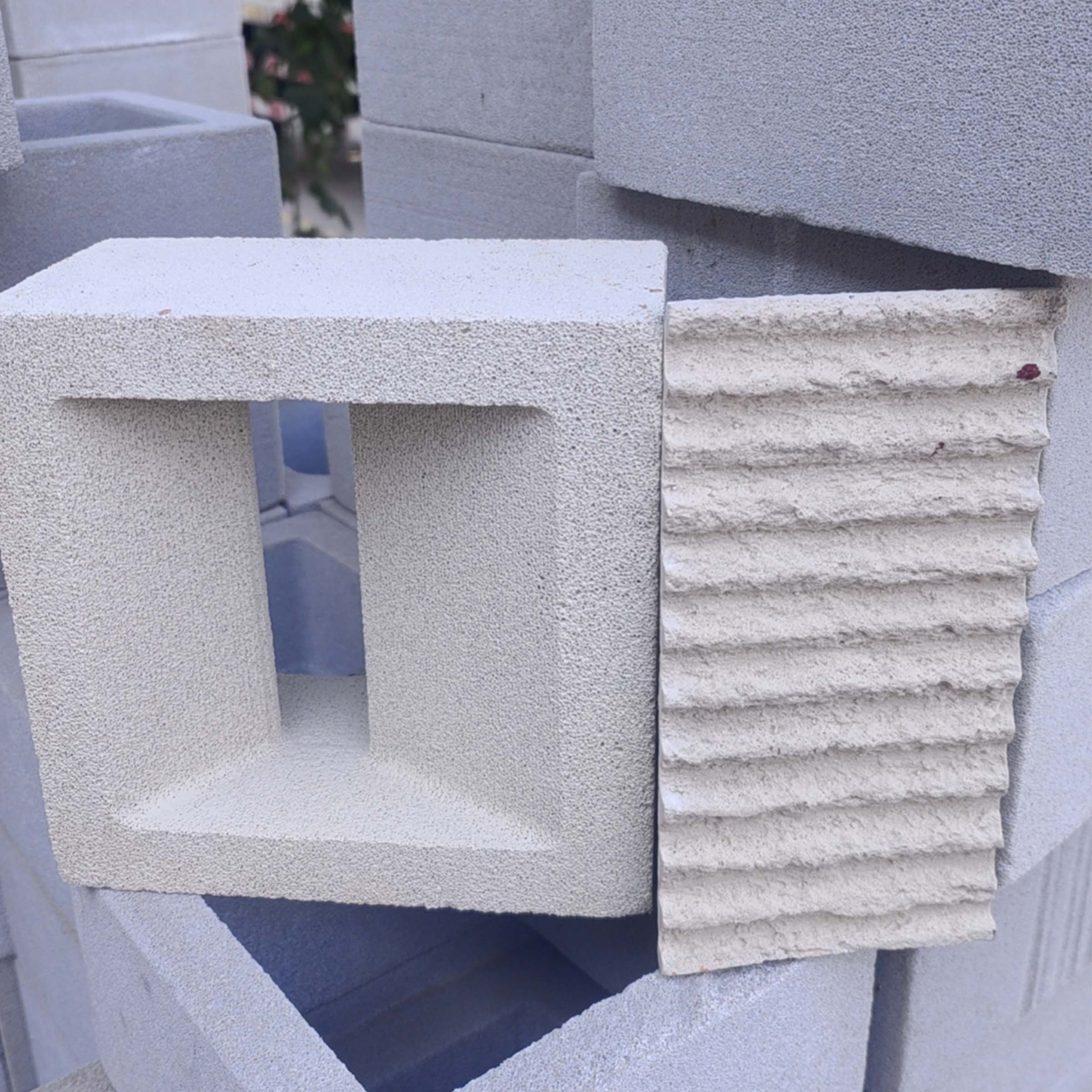 Foam ceramic art hollow brick concrete wall panels by BEACON, model KZX-400-D16, showcasing textured surface and modular design.