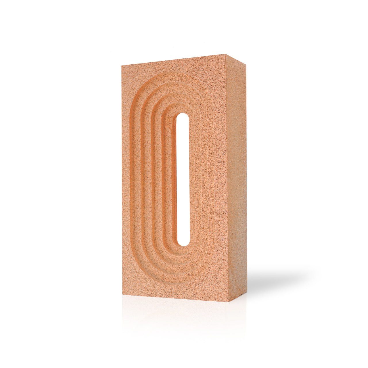 Orange foam ceramic hollow brick wall panel from BEACON CCDG, model 056B KZX-400-36B, showcasing textured surface and hollow design.