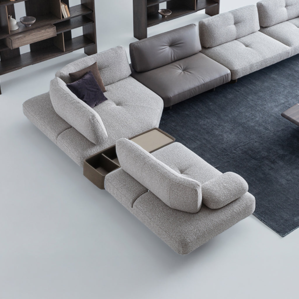 HOMAGE KOLTUK Foresta Corner Sofa in fabric with plush cushions, beige color, and modern design for living room comfort.