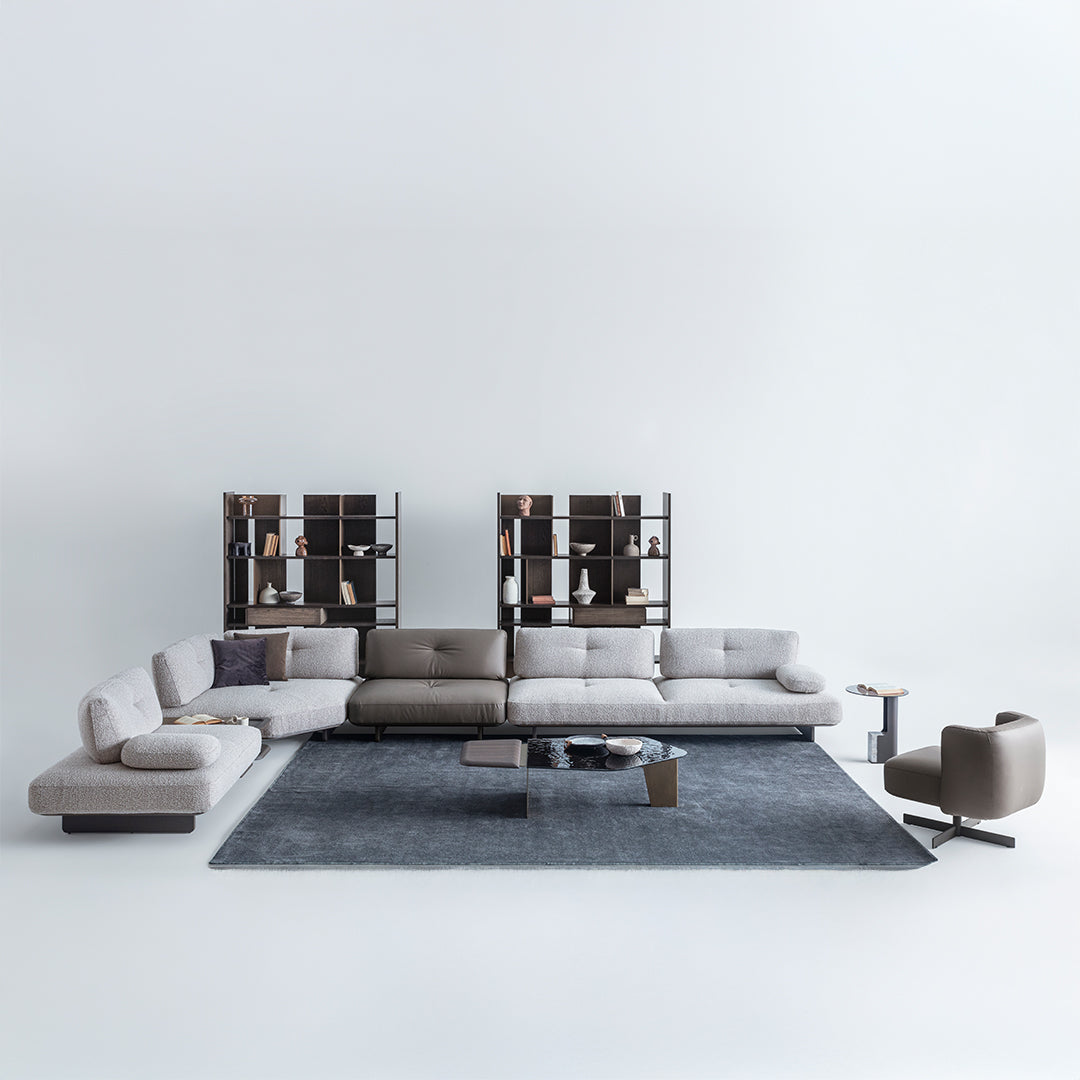 Foresta Corner Sofa by HOMAGE KOLTUK featuring modular design with a side table unit in a contemporary living room setting.