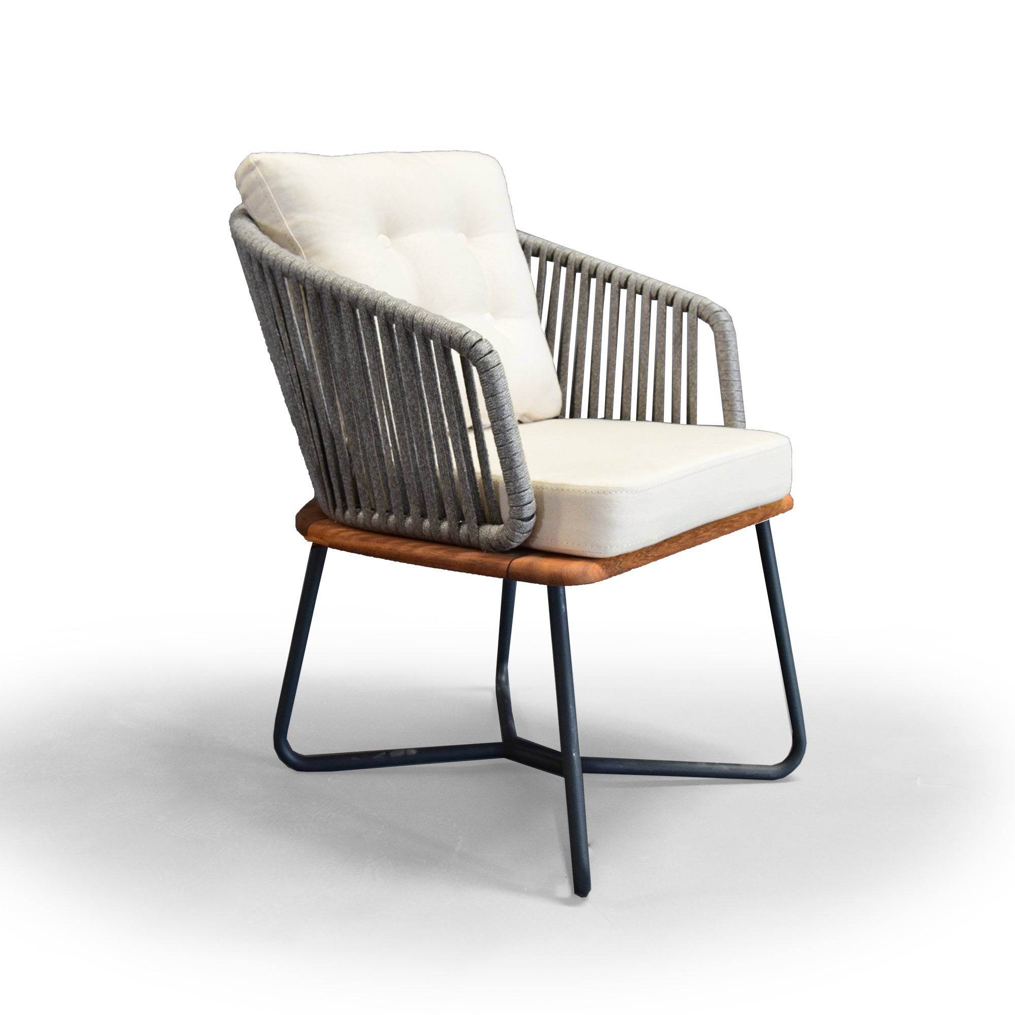 Forsa Solid Teak Wood And Aluminum Outdoor Chair 1836462( Mythra Chair) -  Outdoor Chairs | كرسي من خشب الساج الصلب والألمنيوم من فورسا - ebarza Furniture UAE | Shop Modern Furniture in Abu Dhabi & Dubai - مفروشات ايبازرا في الامارات | تسوق اثاث عصري وديكورات مميزة في دبي وابوظبي