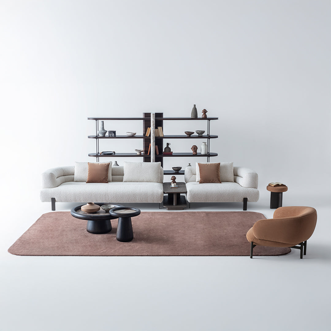 HOMAGE KOLTUK Freda 2-seater corner sofa with left arm, modern modular design, in a stylish living room display setting.