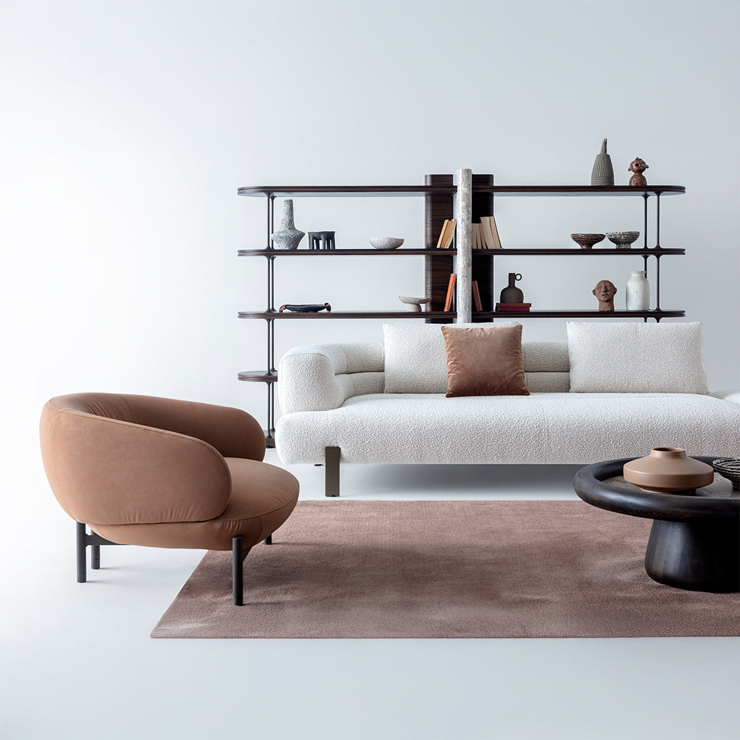 Freda corner sofa by Homage Koltuk, 2-seater with left arm, modular design, in a modern living room setting.