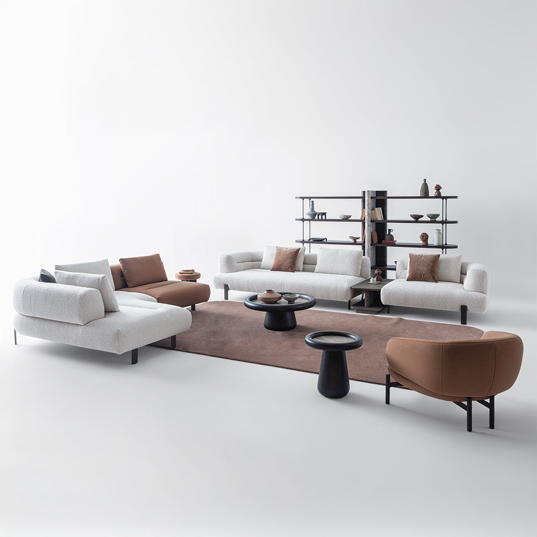 Left-facing Freda corner sofa by Homage Koltuk, modular design with plush cushions, perfect for modern living rooms.