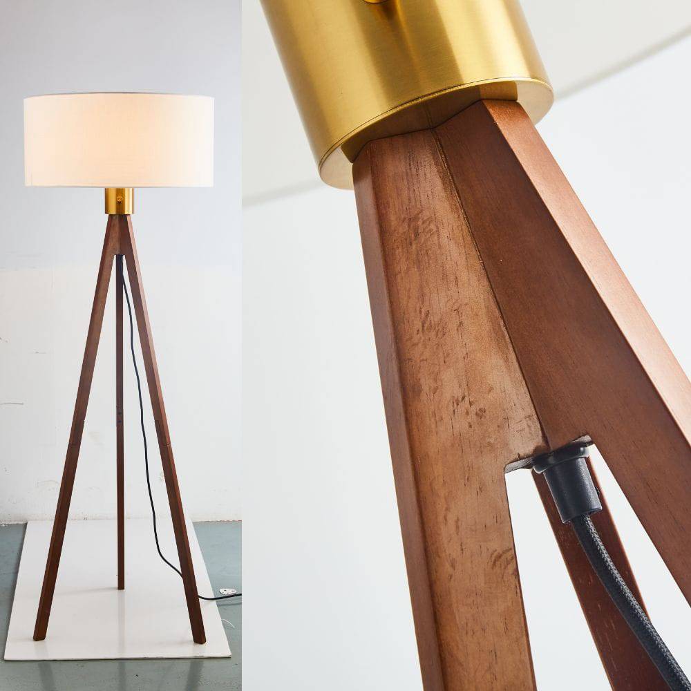 Gem Wooden Tripod Floor Lamp Cy-Ltd-1000 -  Floor Lamps | مصباح أرضي خشبي ثلاثي القوائم من جوهرة - ebarza Furniture UAE | Shop Modern Furniture in Abu Dhabi & Dubai - مفروشات ايبازرا في الامارات | تسوق اثاث عصري وديكورات مميزة في دبي وابوظبي