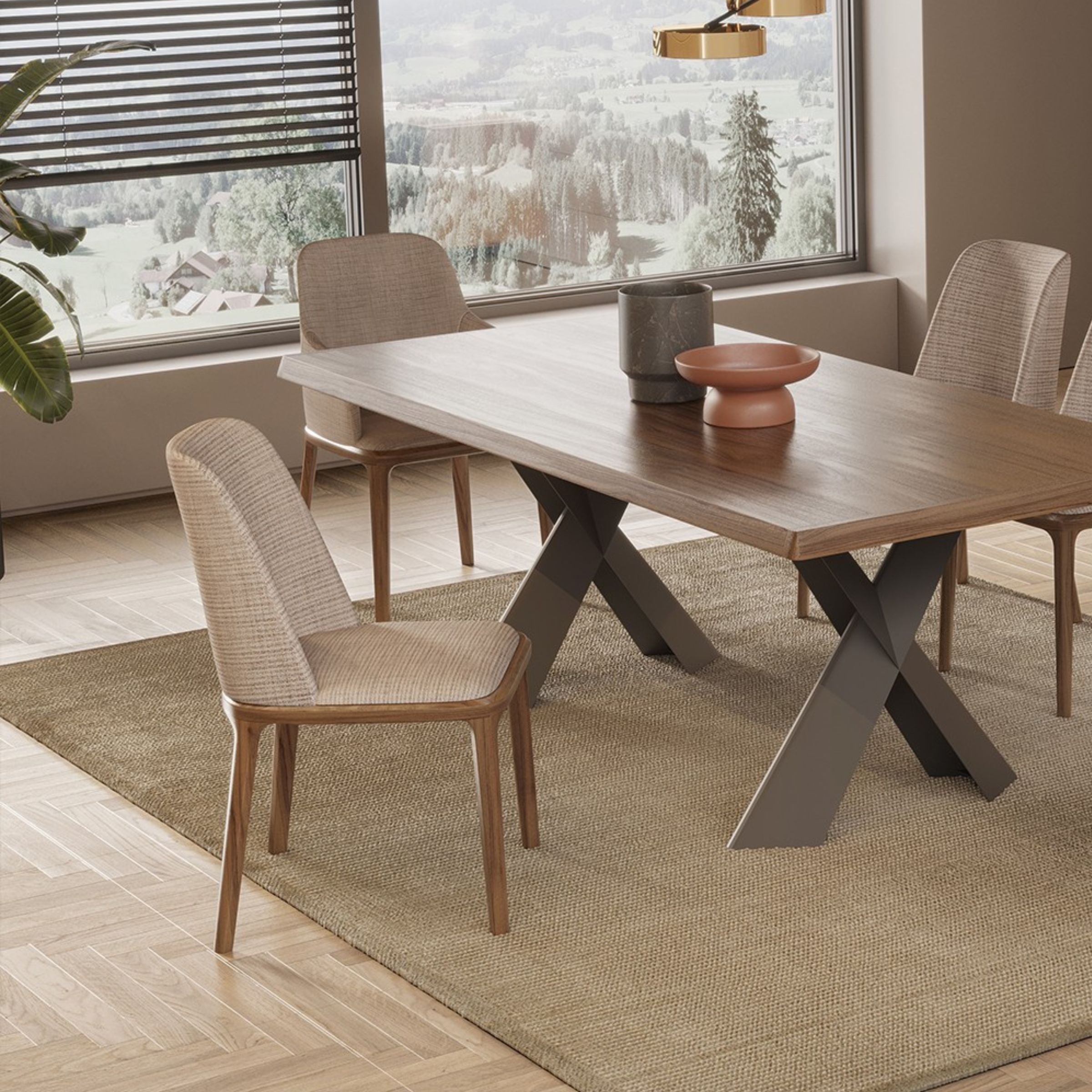 Genova Dining Chair Genv-Chr by YOL LIVING, modern wooden dining chair with sleek design and neutral finish.