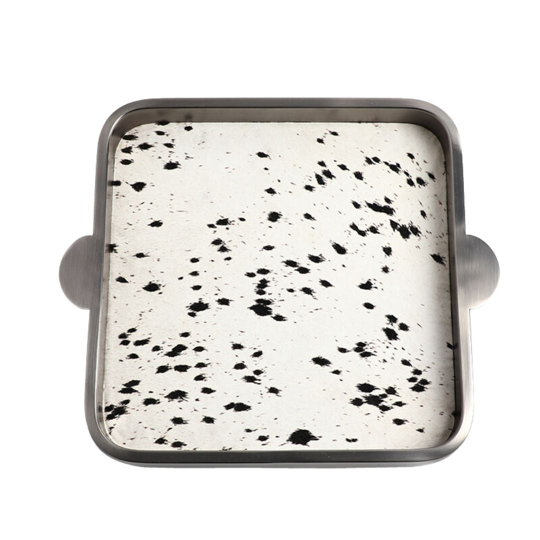 Genuine leather binaural tray by BEACON, featuring a smooth leather surface and elegant design for organizing small items.