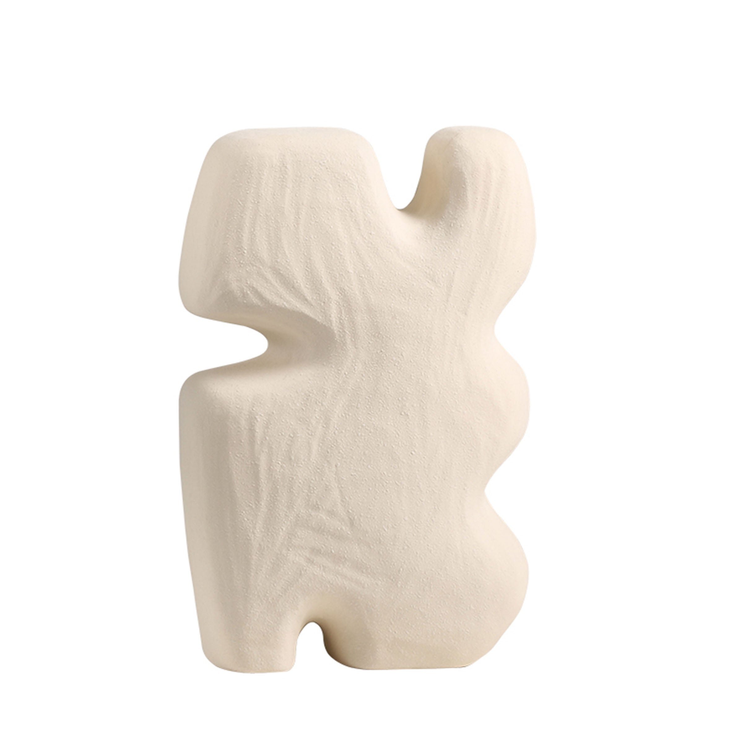 Beige geometric layered block figurine from BEACON home decor collection, modern decorative sculpture for stylish interiors.