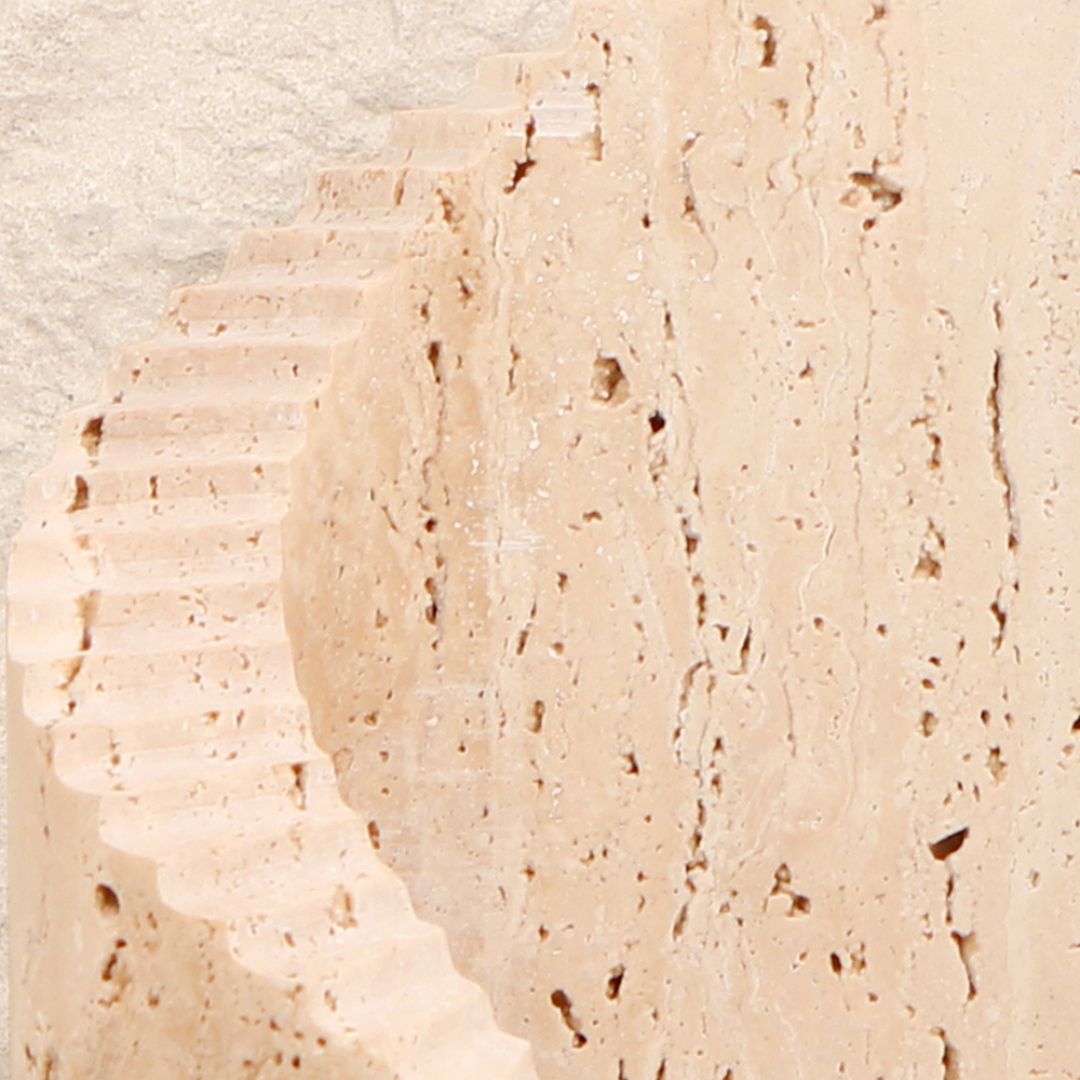 Geometric marble sculpture for home decor by BEACON, featuring modern abstract design in smooth white marble.