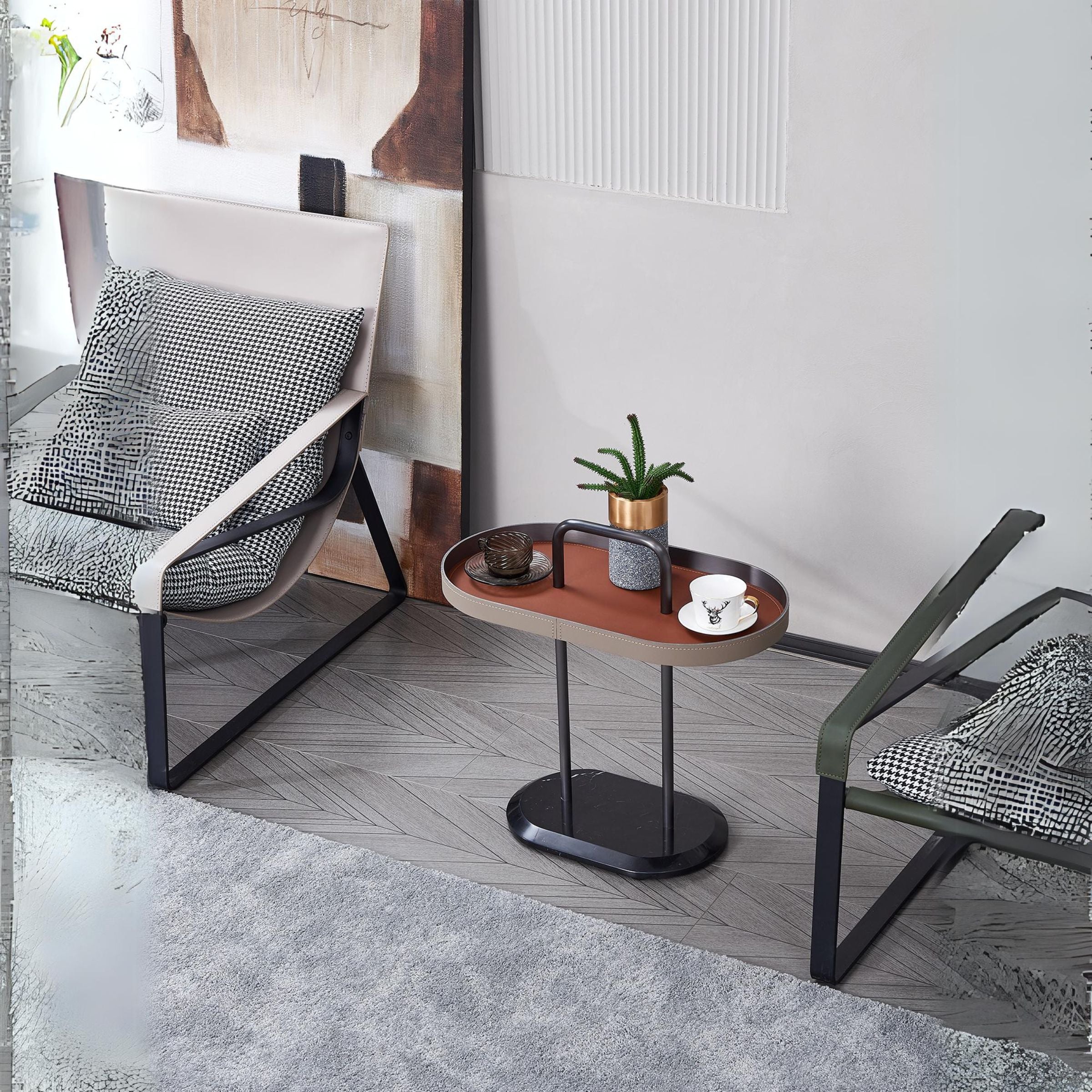 Geometric Round Bistro Side Table MLL-D114 -  Side Tables - ebarza Furniture UAE | Shop Modern Furniture in Abu Dhabi & Dubai - مفروشات ايبازرا في الامارات | تسوق اثاث عصري وديكورات مميزة في دبي وابوظبي