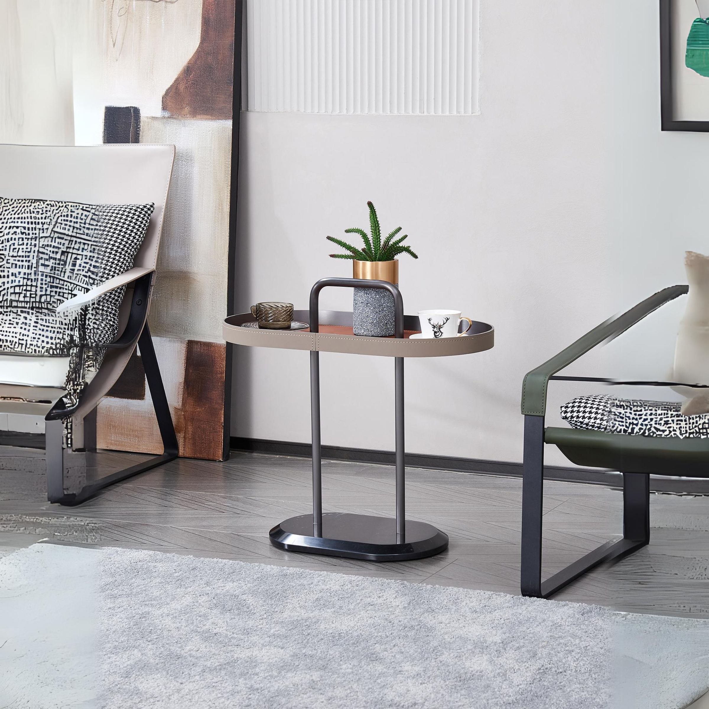 Geometric Round Bistro Side Table MLL-D114 -  Side Tables - ebarza Furniture UAE | Shop Modern Furniture in Abu Dhabi & Dubai - مفروشات ايبازرا في الامارات | تسوق اثاث عصري وديكورات مميزة في دبي وابوظبي