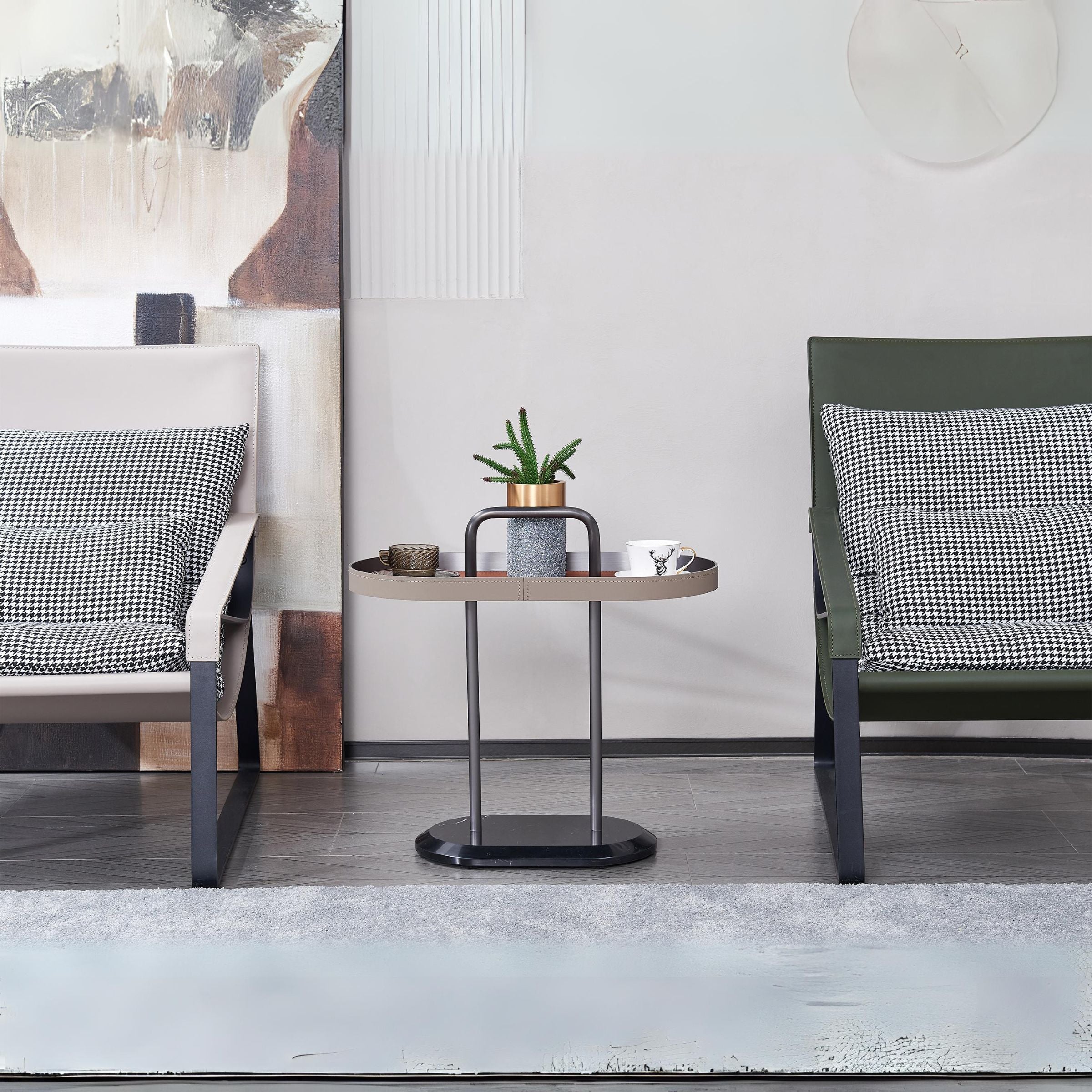 Geometric Round Bistro Side Table MLL-D114 -  Side Tables - ebarza Furniture UAE | Shop Modern Furniture in Abu Dhabi & Dubai - مفروشات ايبازرا في الامارات | تسوق اثاث عصري وديكورات مميزة في دبي وابوظبي