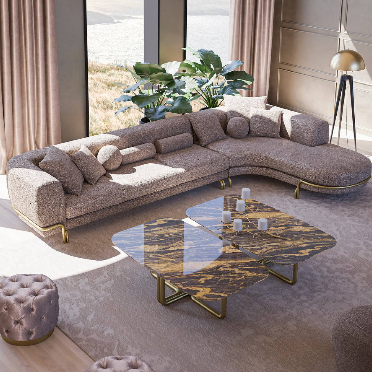 Giallo L Shape Sofa Gialo-062 -  Sofas - ebarza Furniture UAE | Shop Modern Furniture in Abu Dhabi & Dubai - مفروشات ايبازرا في الامارات | تسوق اثاث عصري وديكورات مميزة في دبي وابوظبي