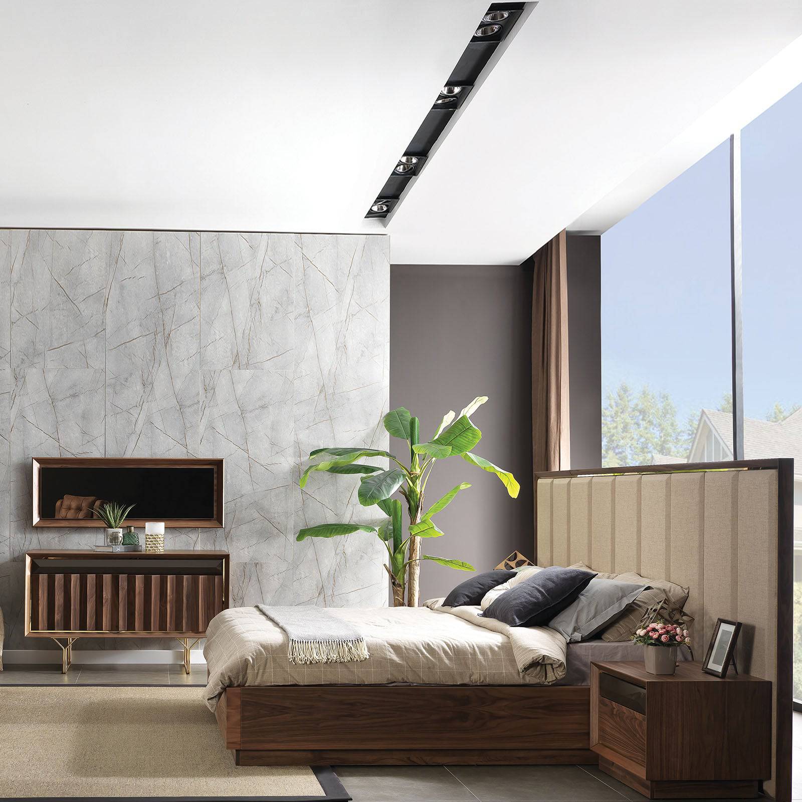 YOL LIVING Ginda dresser and mirror set, modern wood dresser with matching mirror, showcasing sleek design and natural finish.